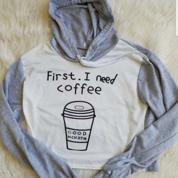 Coffee Shirt Sz S First I Need Coffee HCH BTM - Picture 4 of 9